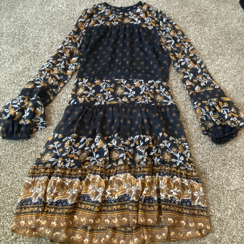 Michael Kors Paisley and Metallic Print Dress SZ XS